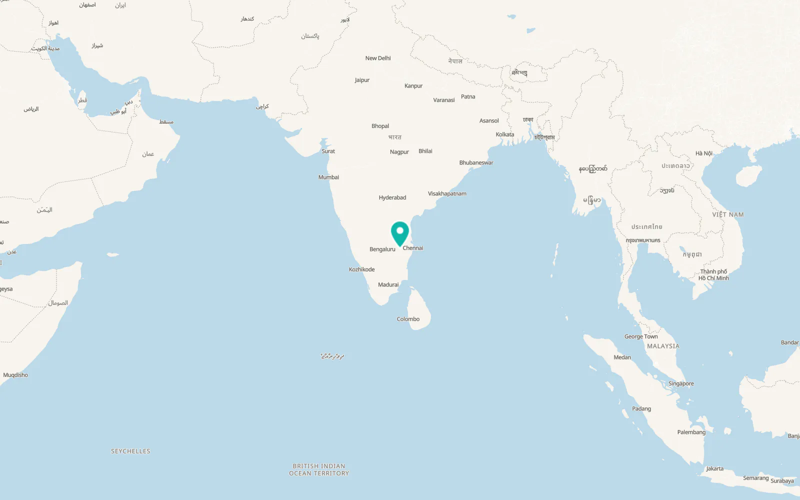 Map of Vellore