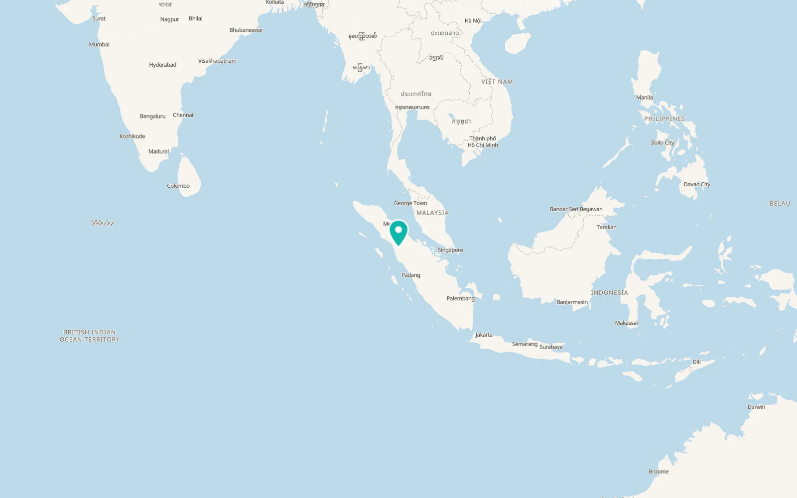 Map of Padangsidempuan