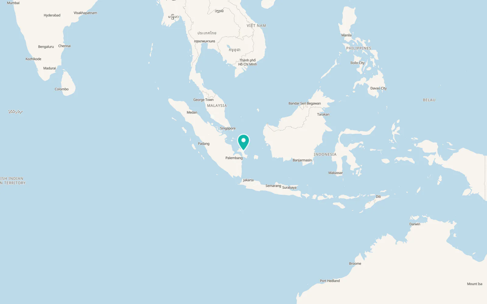 Map of Pangkalpinang