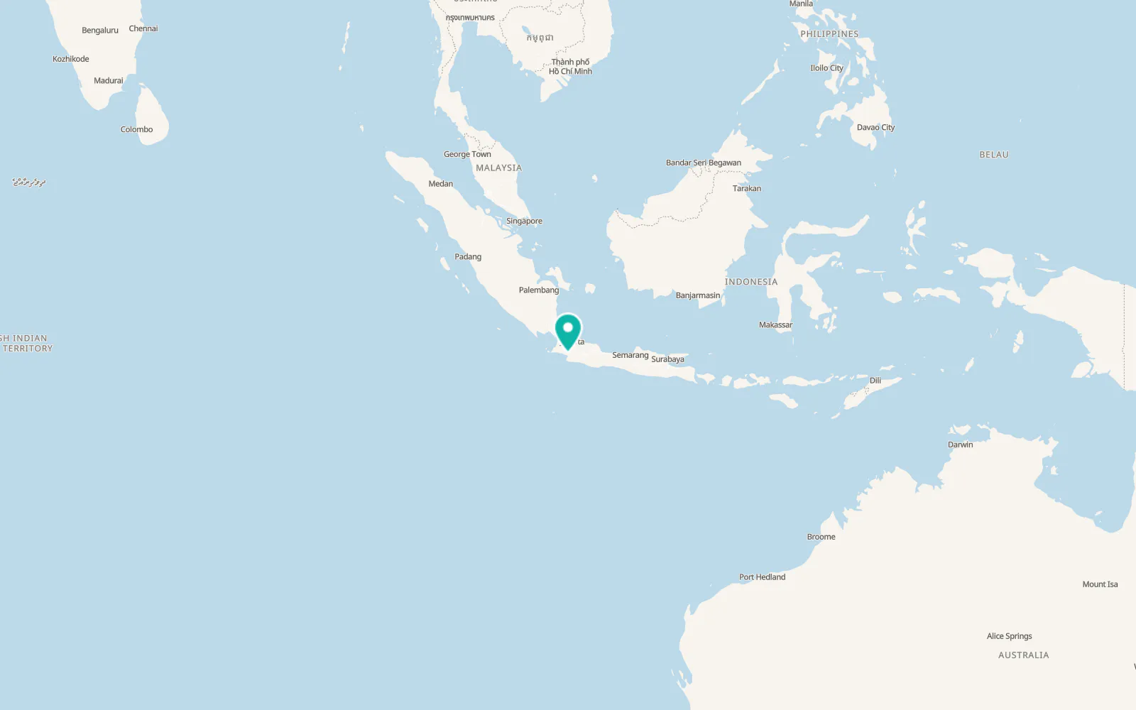 Map of Pelabuhanratu