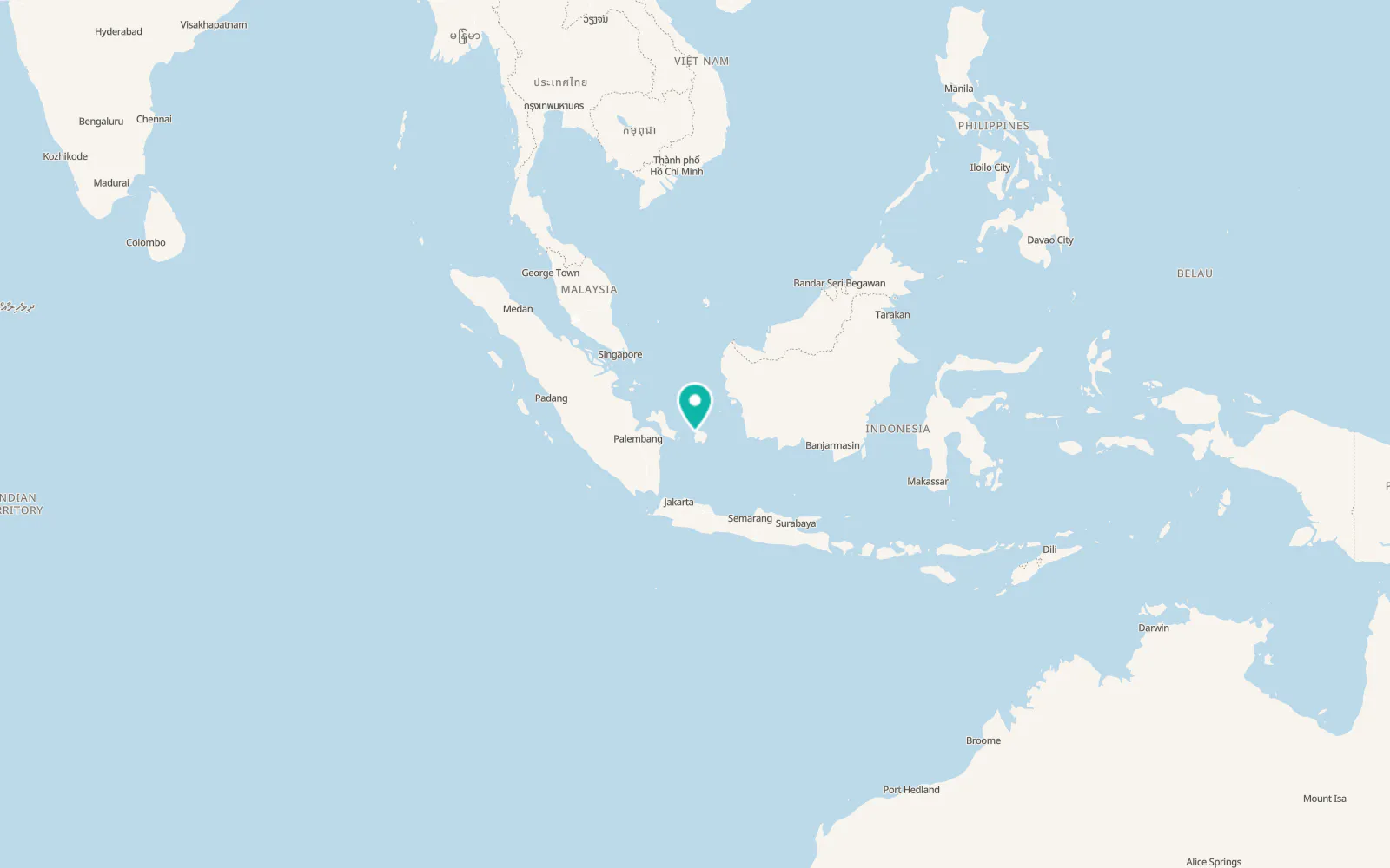Map of Tanjung Pandan