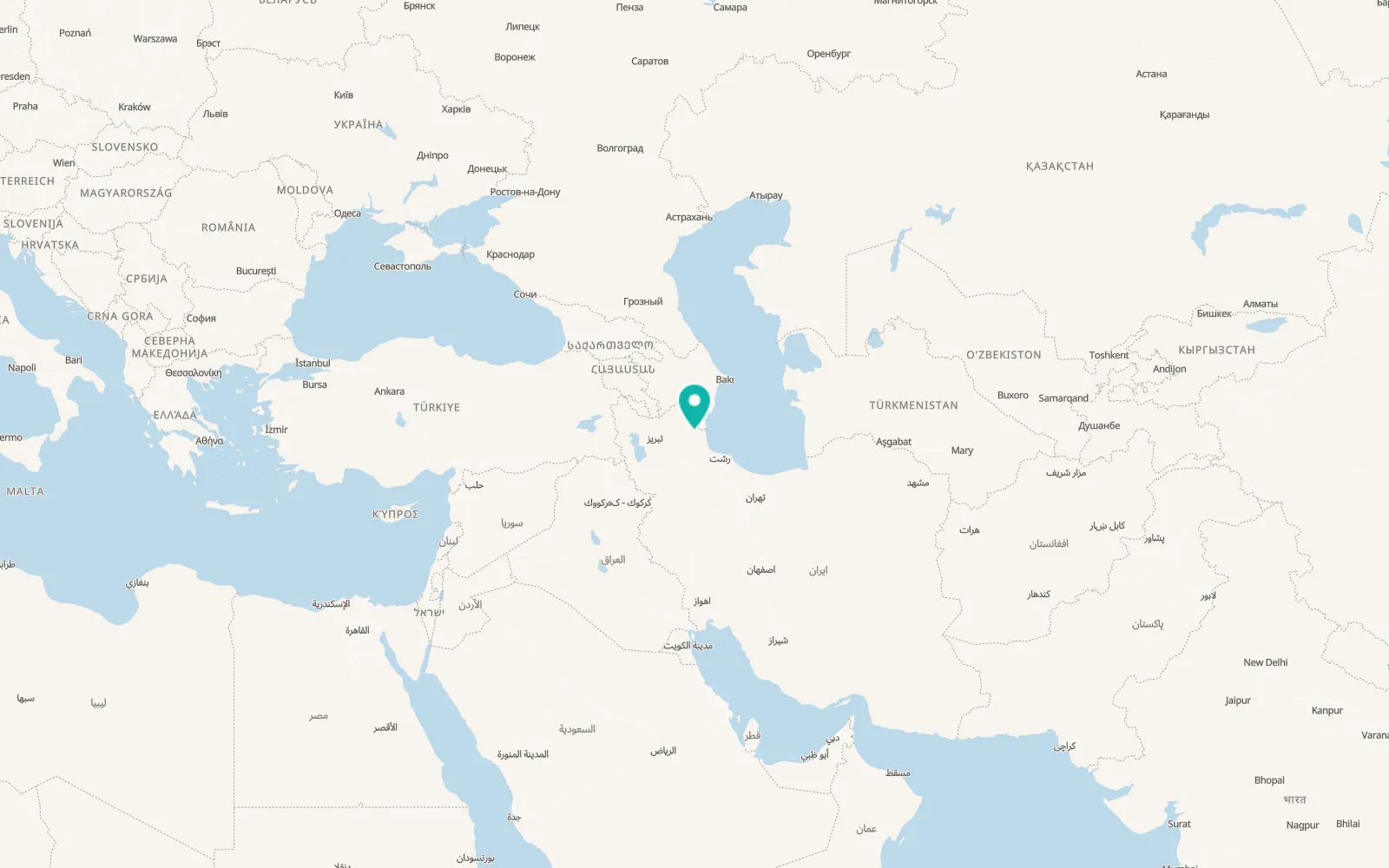Map of Ardabīl