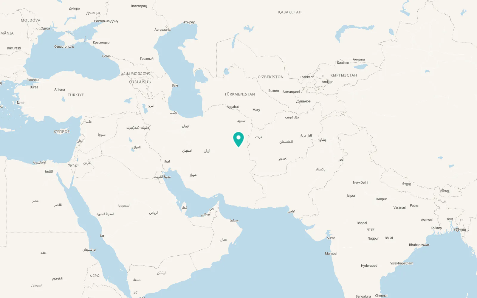 Map of Bīrjand
