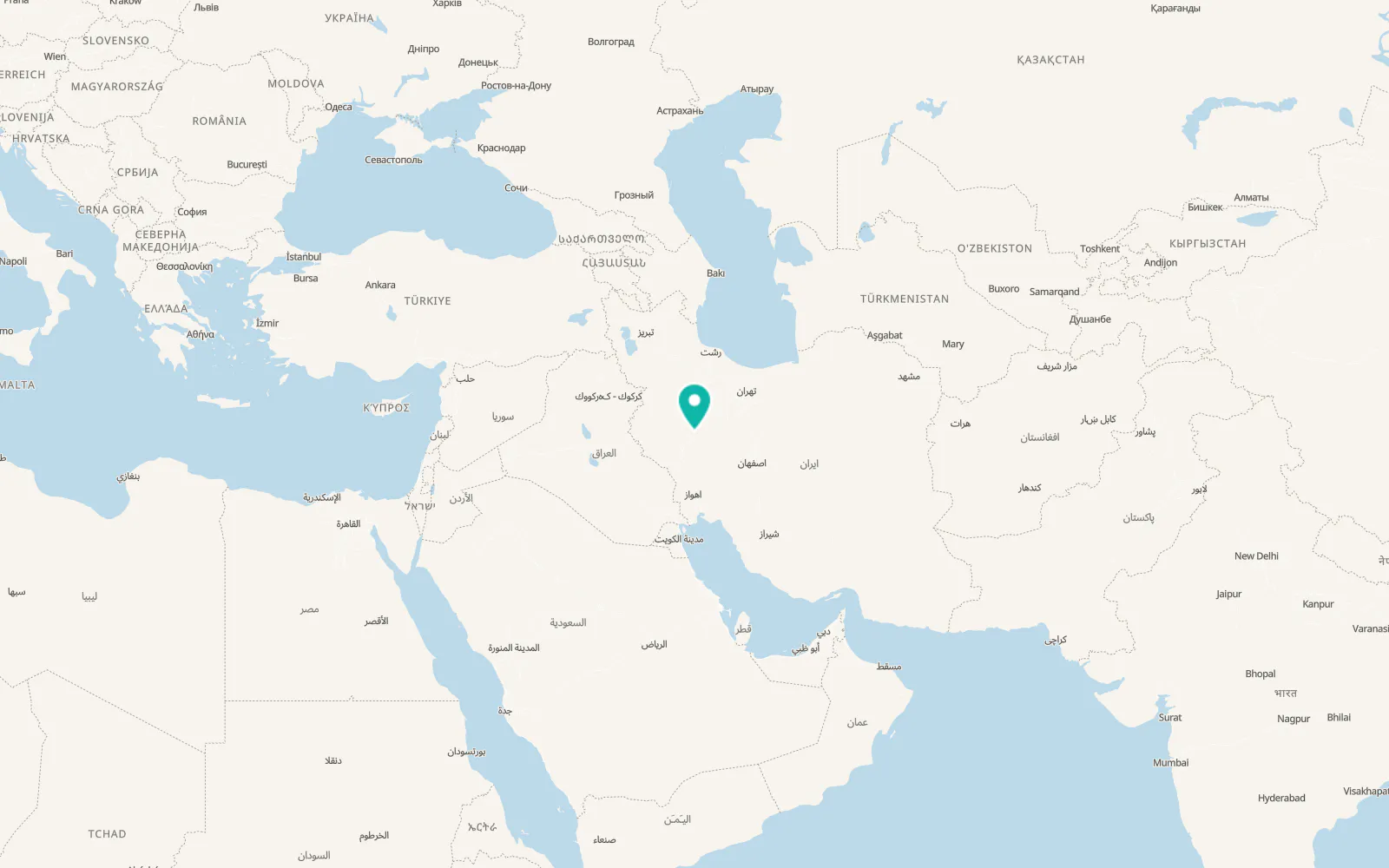 Map of Borūjerd