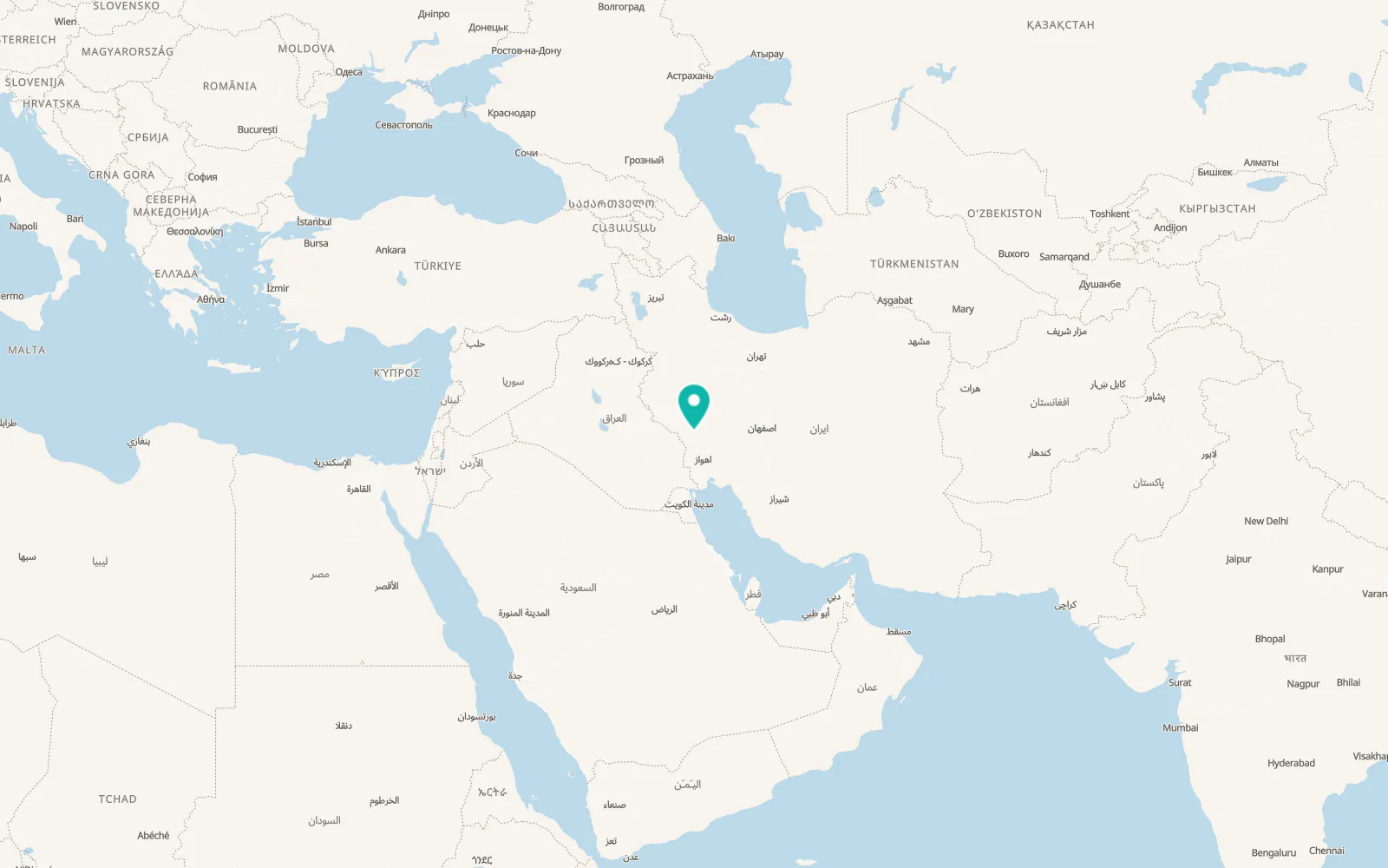Map of Dezfūl