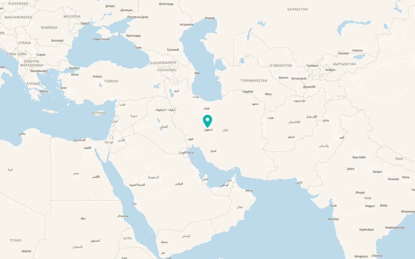 Map of Khomeynī Shahr