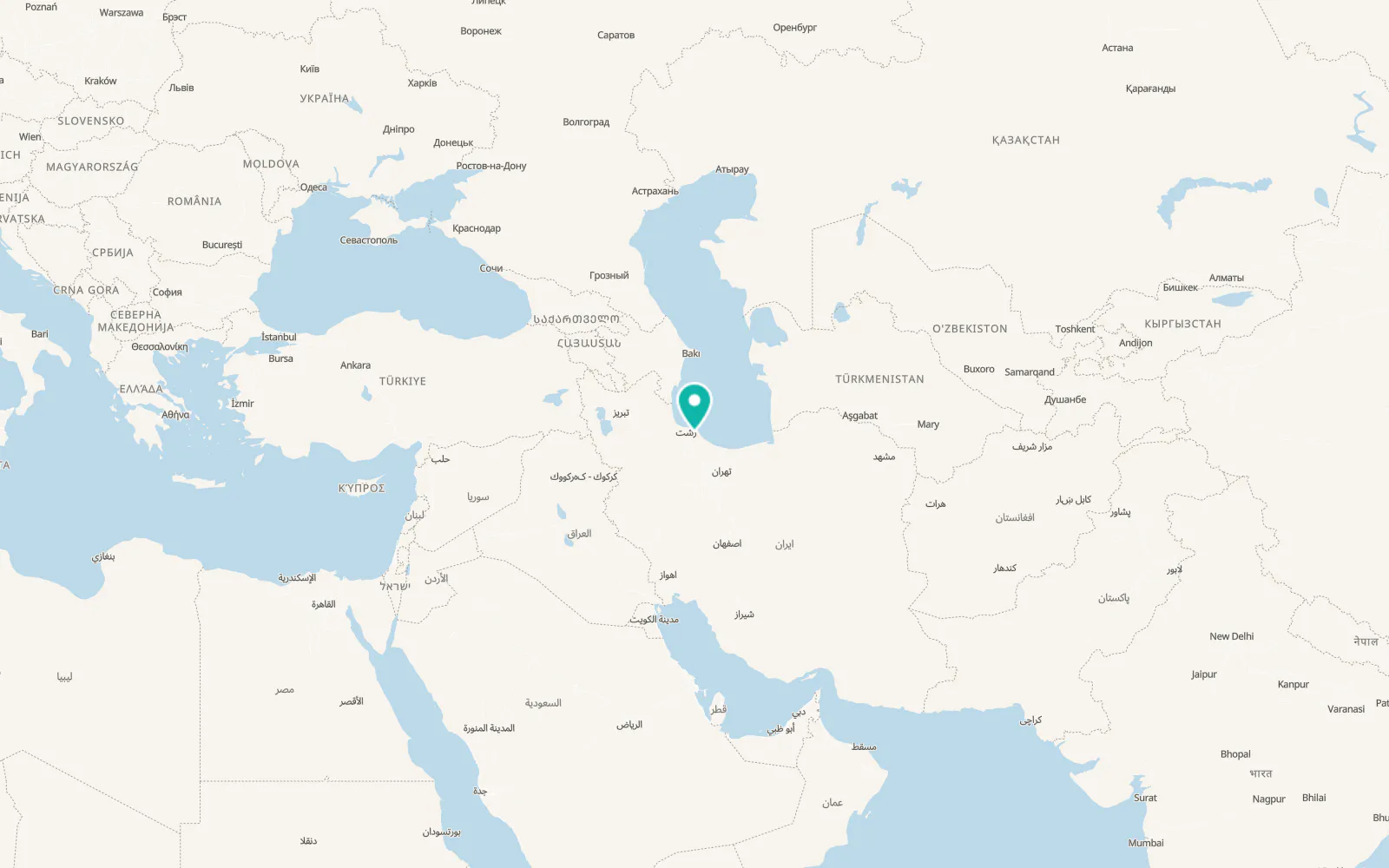 Map of Lāhījān