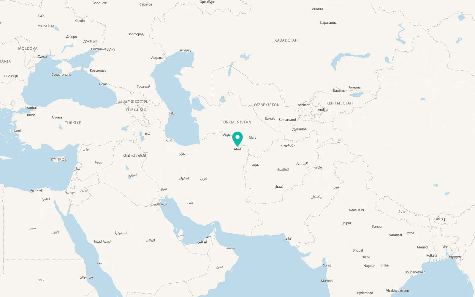 Map of Mashhad
