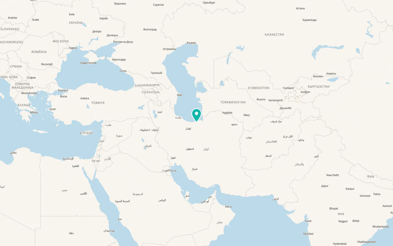 Map of Qā’em Shahr