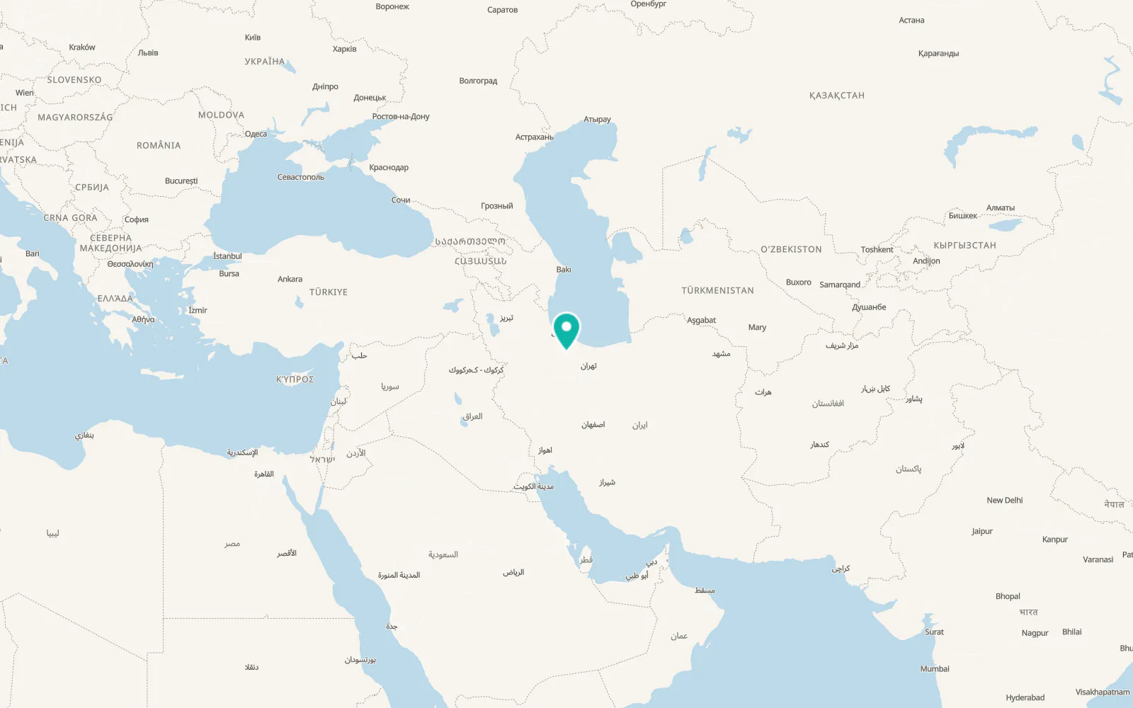 Map of Qazvin