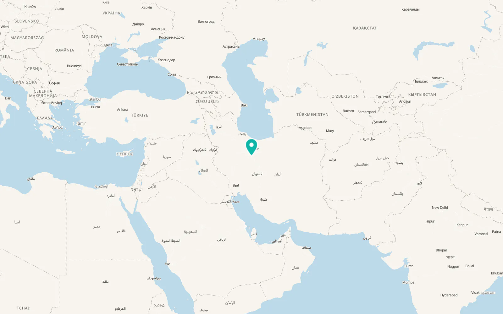 Map of Qom