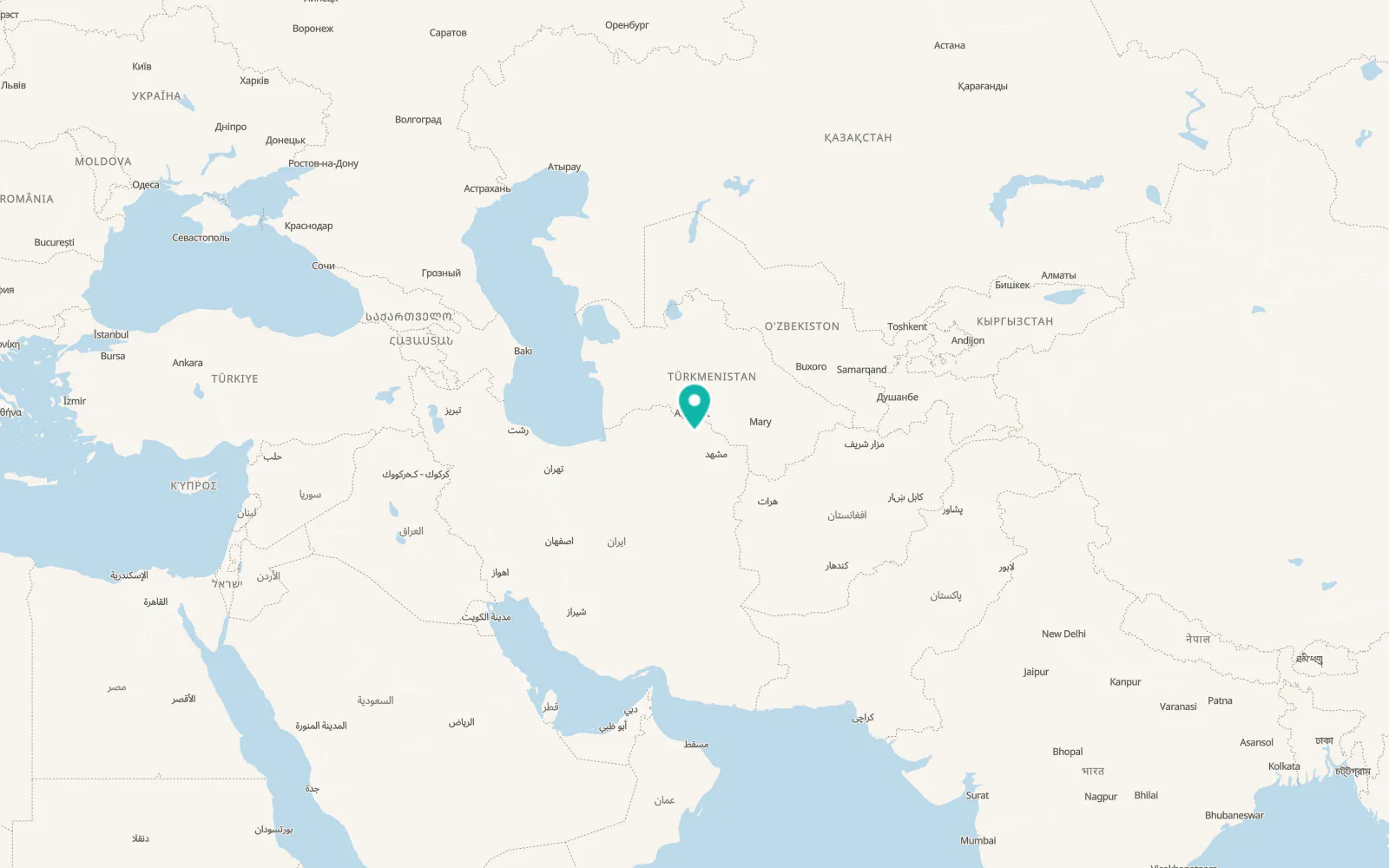 Map of Qūchān