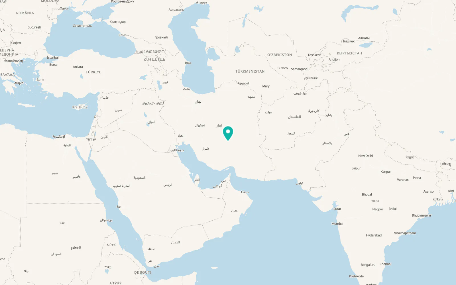 Map of Rafsanjān