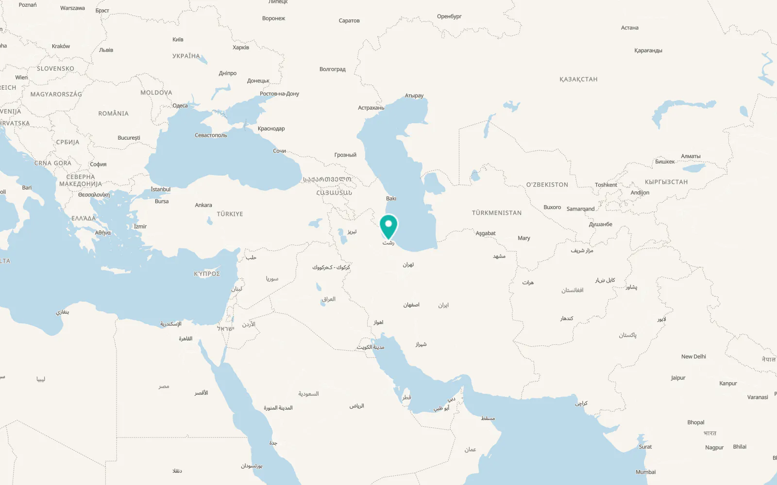 Map of Rasht