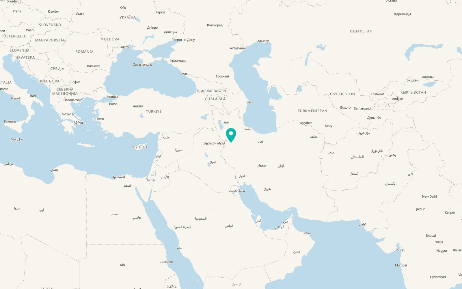 Map of Sanandaj
