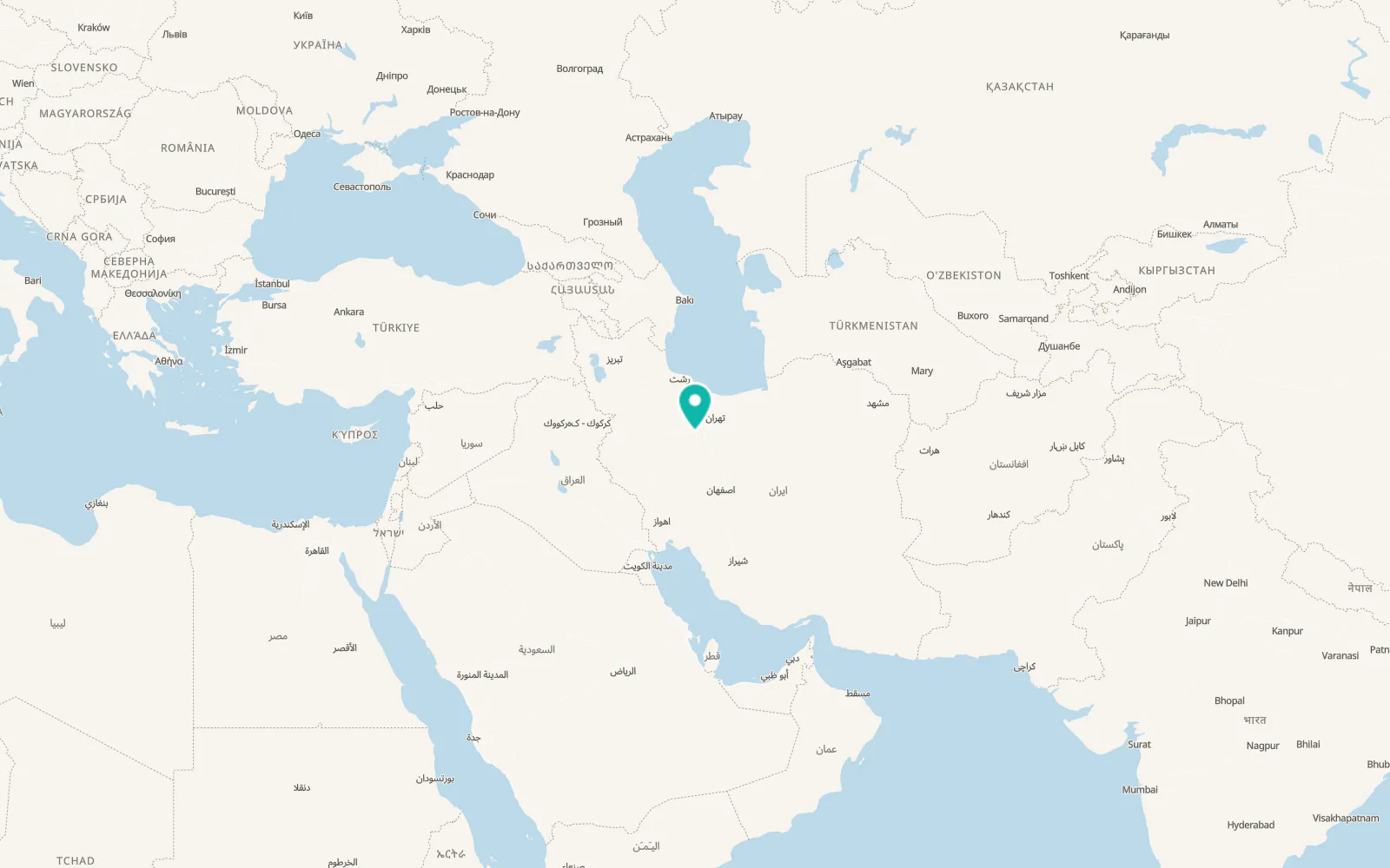 Map of Sāveh