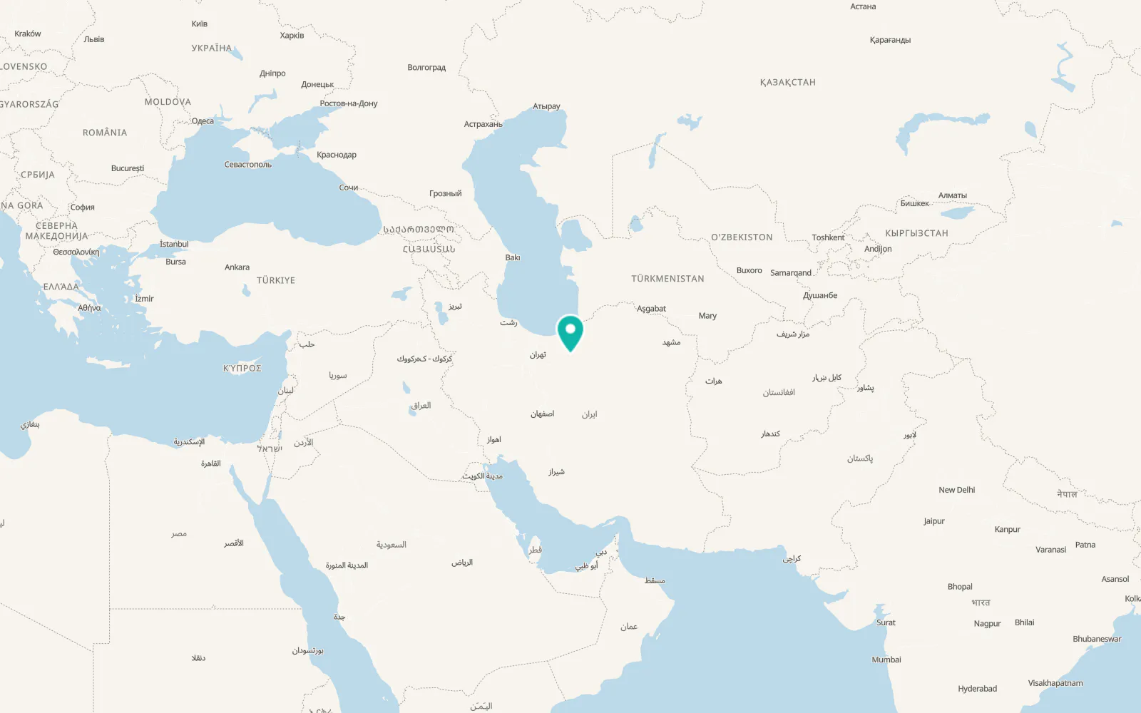 Map of Semnan