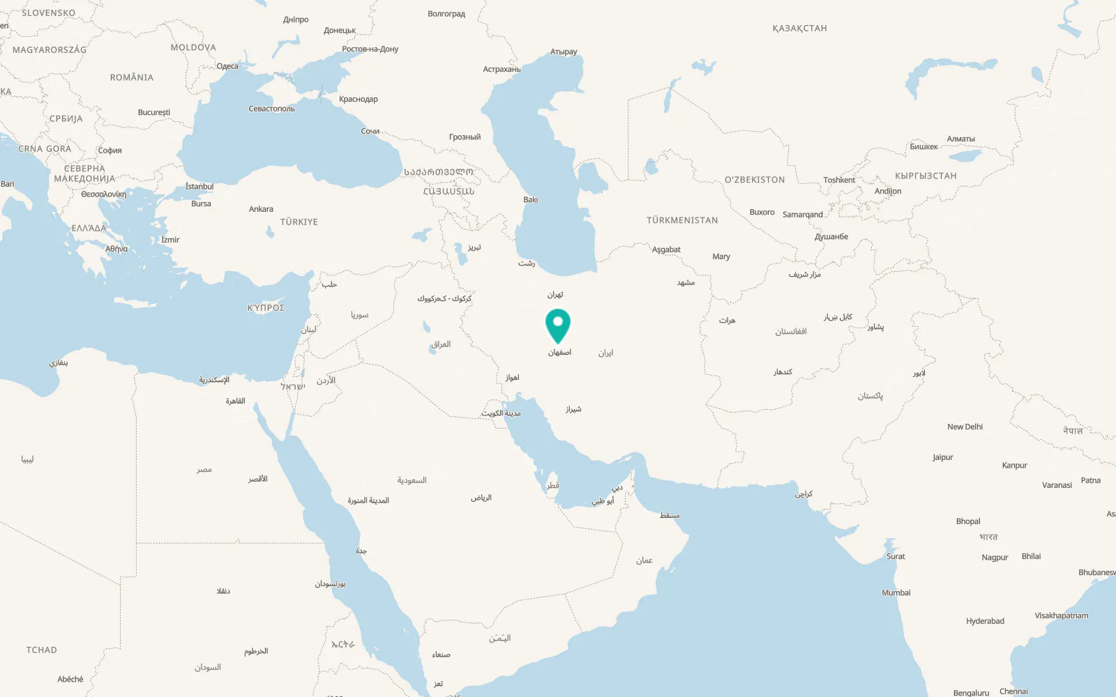 Map of Shāhīn Shahr