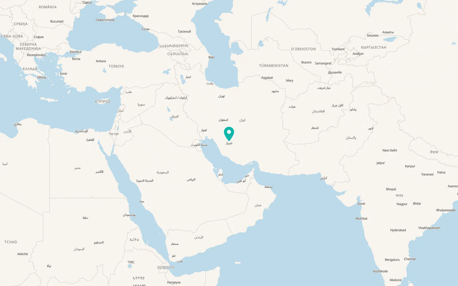 Map of Shiraz