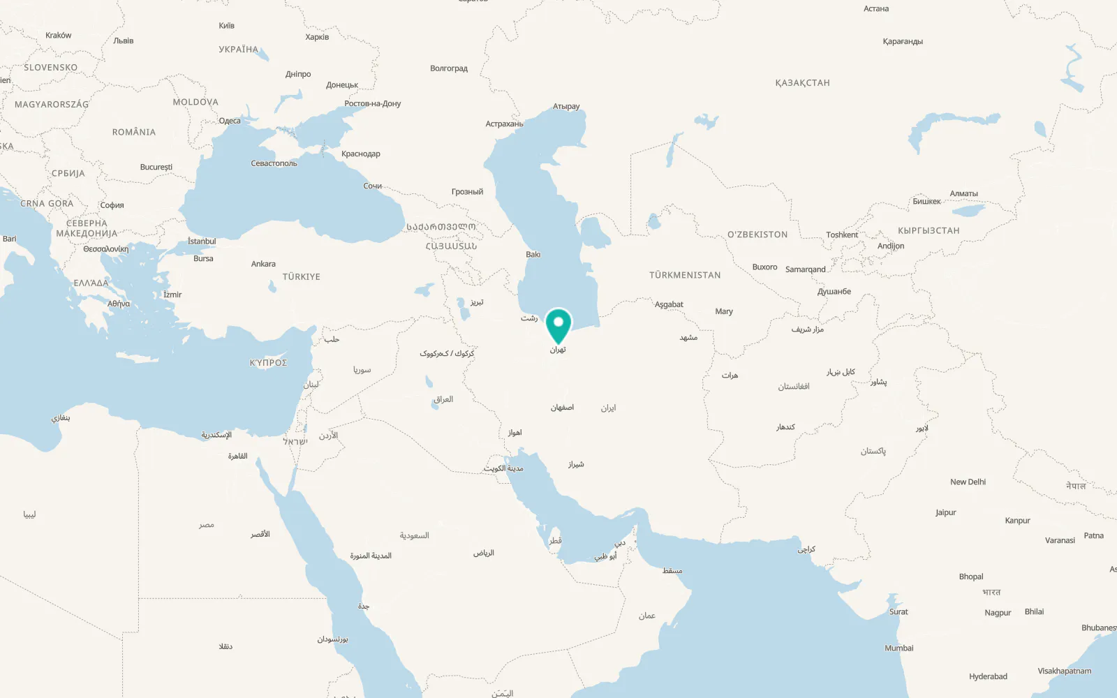 Map of Tehran