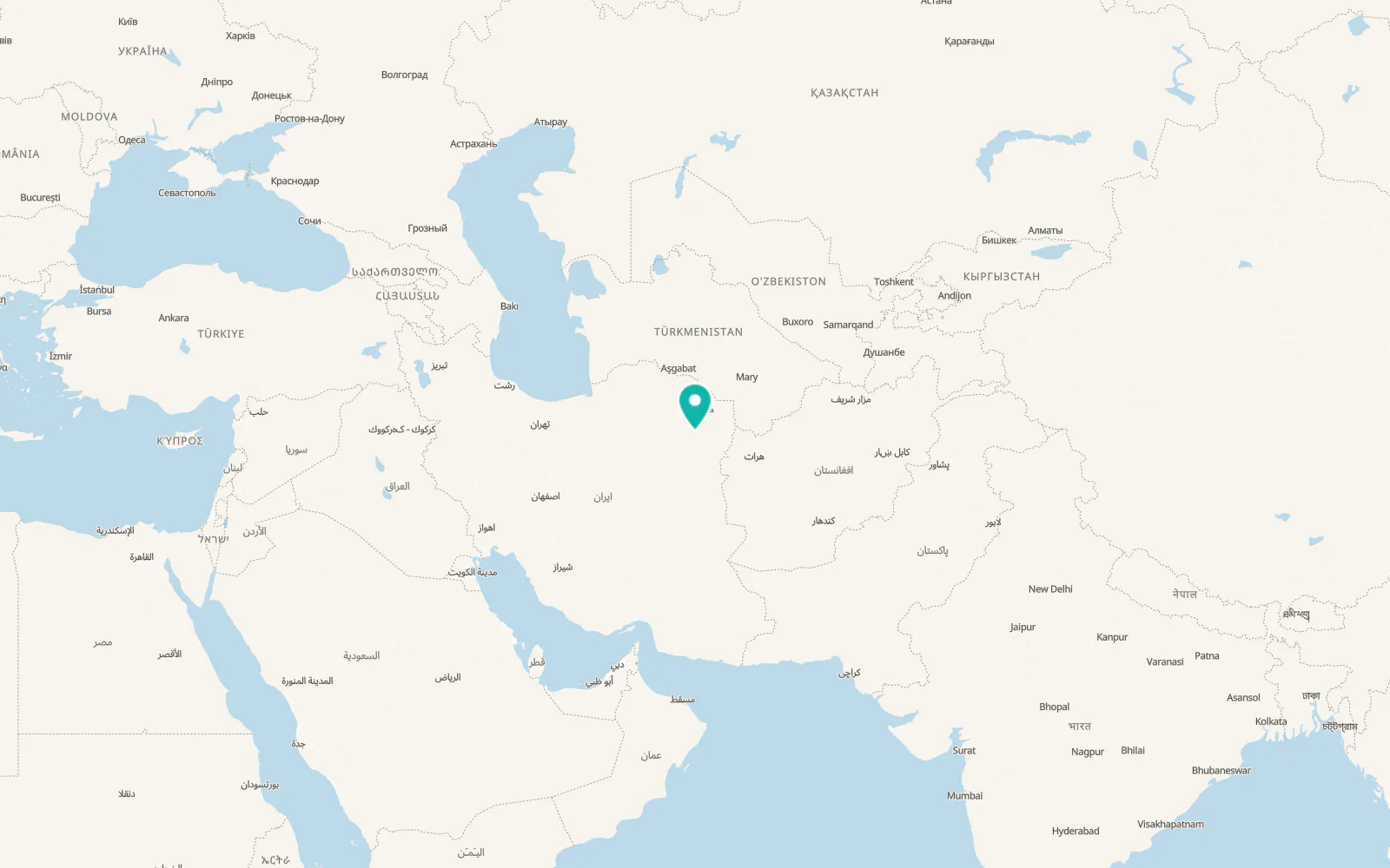 Map of Torbat-e Ḩeydarīyeh