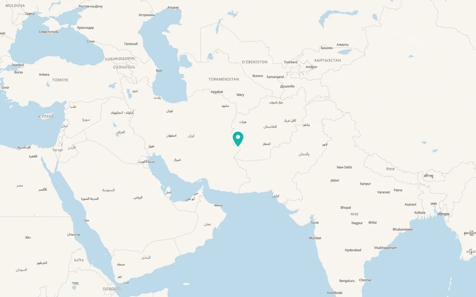 Map of Zābol