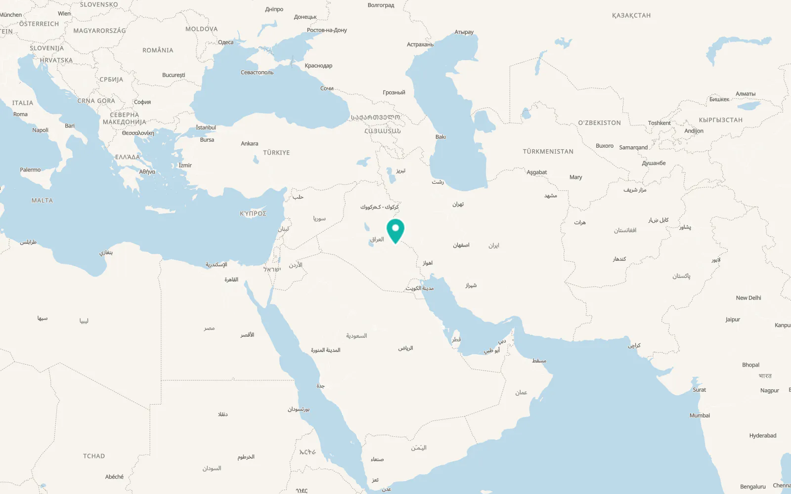 Map of Al-Kut