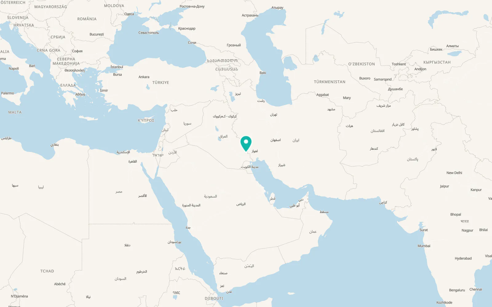 Map of Al Qurnah