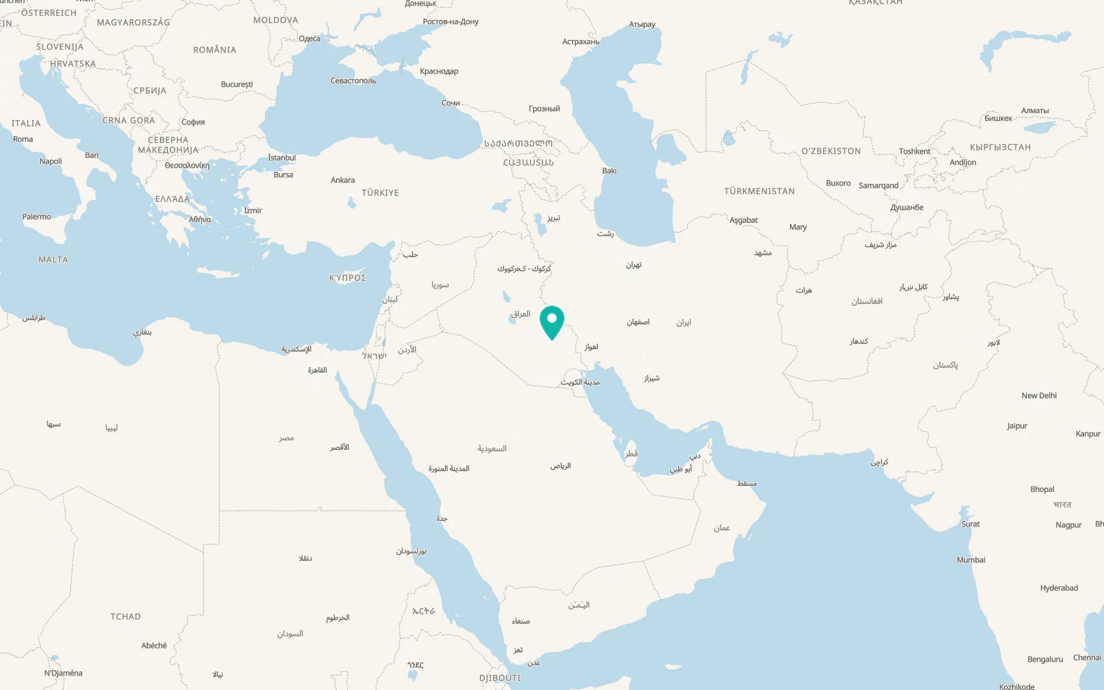 Map of Ash Shaţrah
