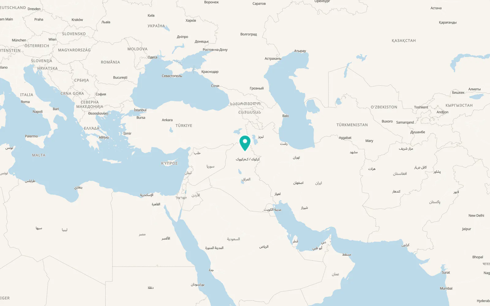 Map of Erbil