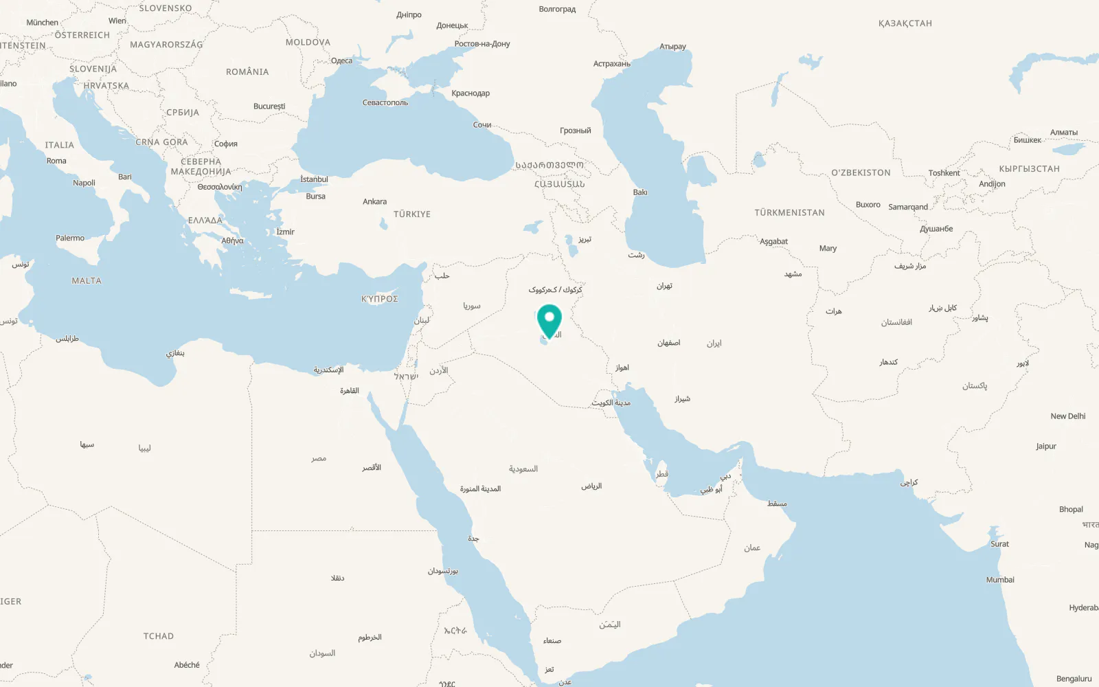 Map of Karbala