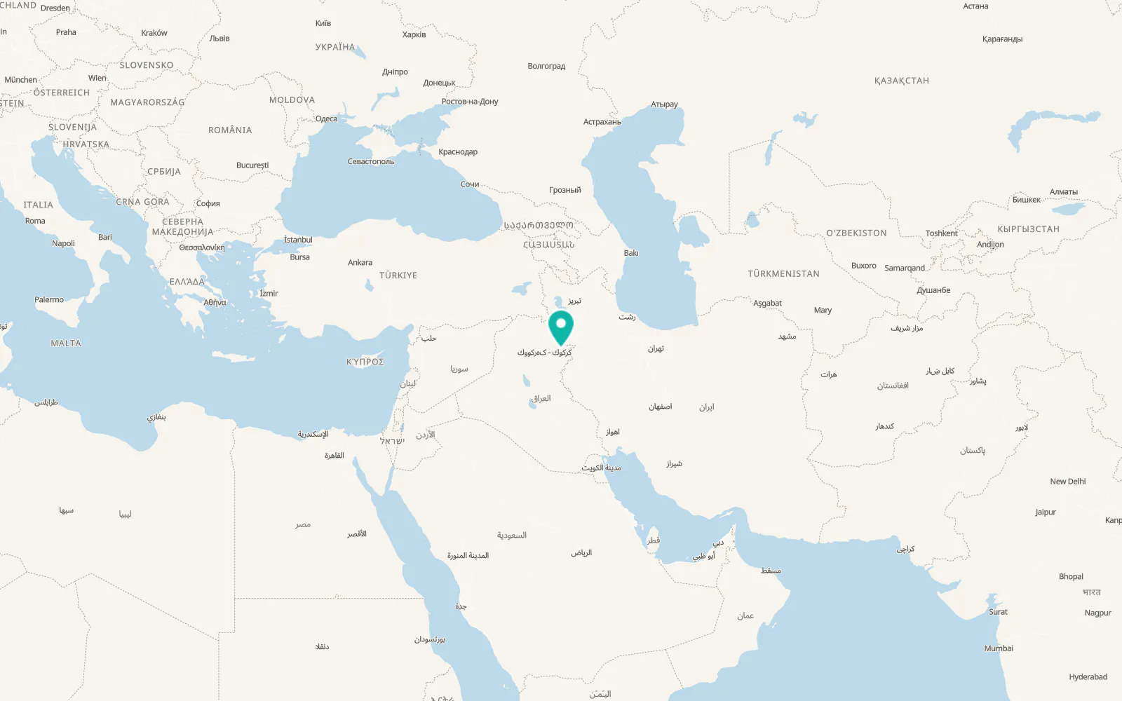 Map of Sulaymaniyah