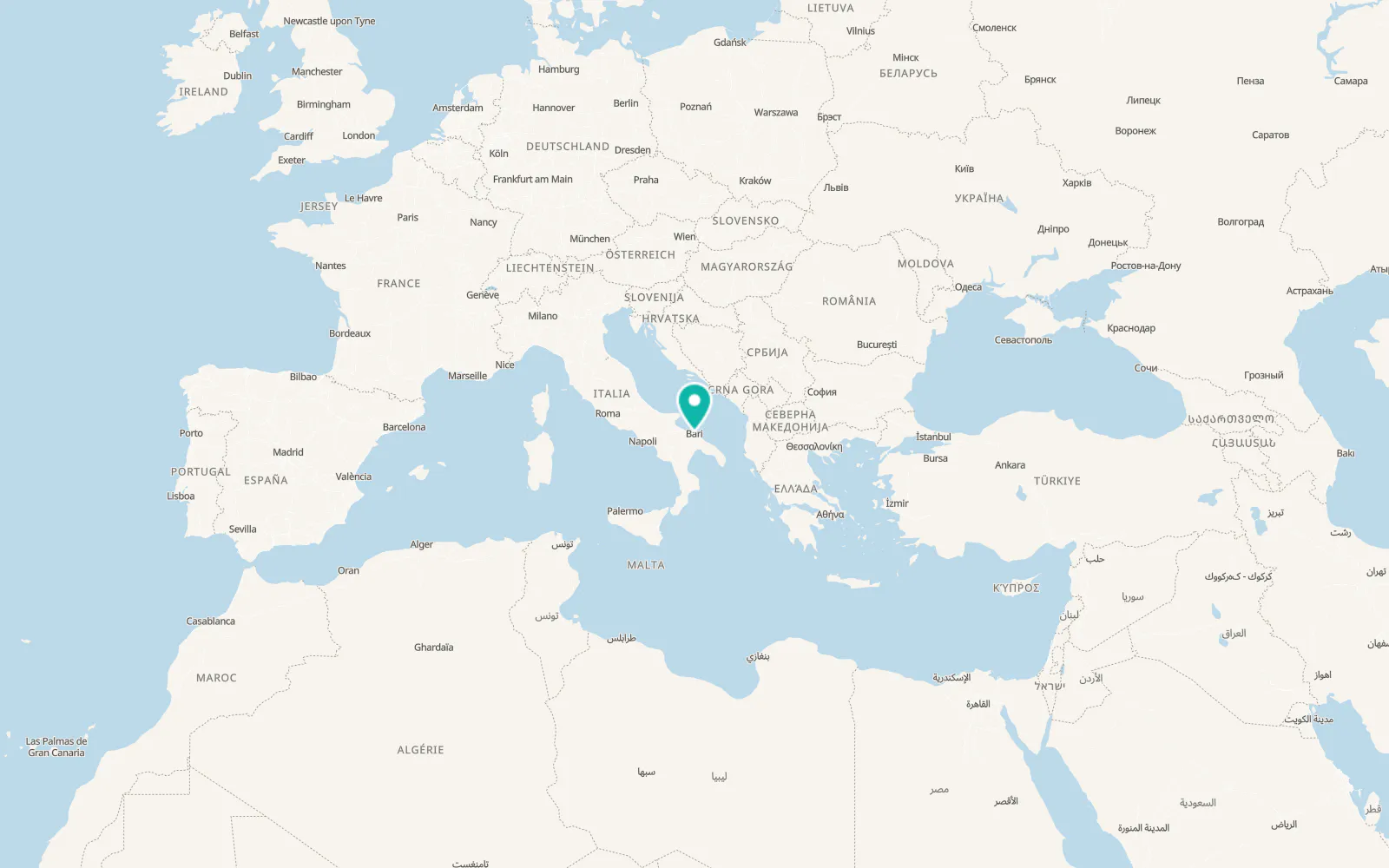 Map of Bari