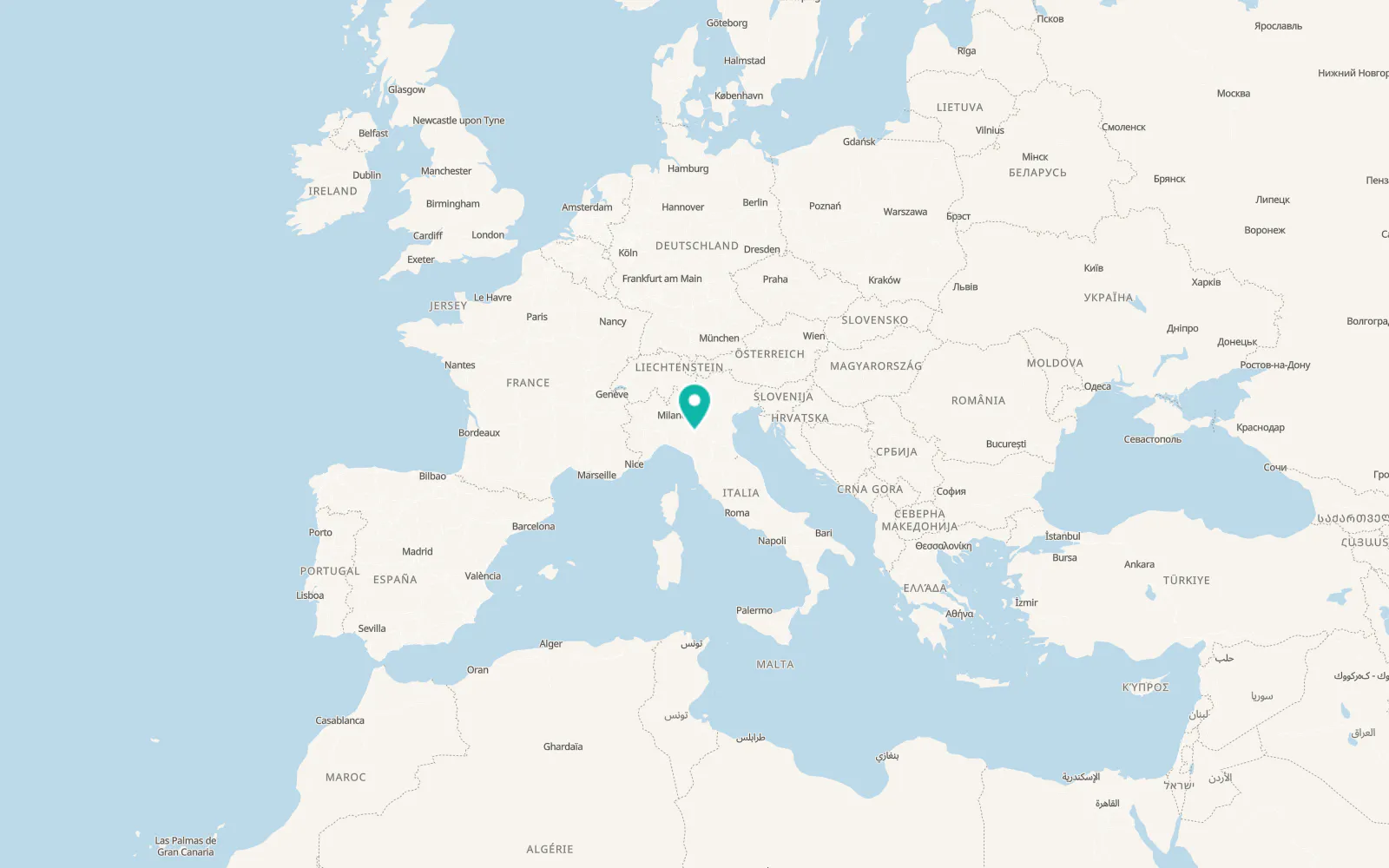 Map of Parma