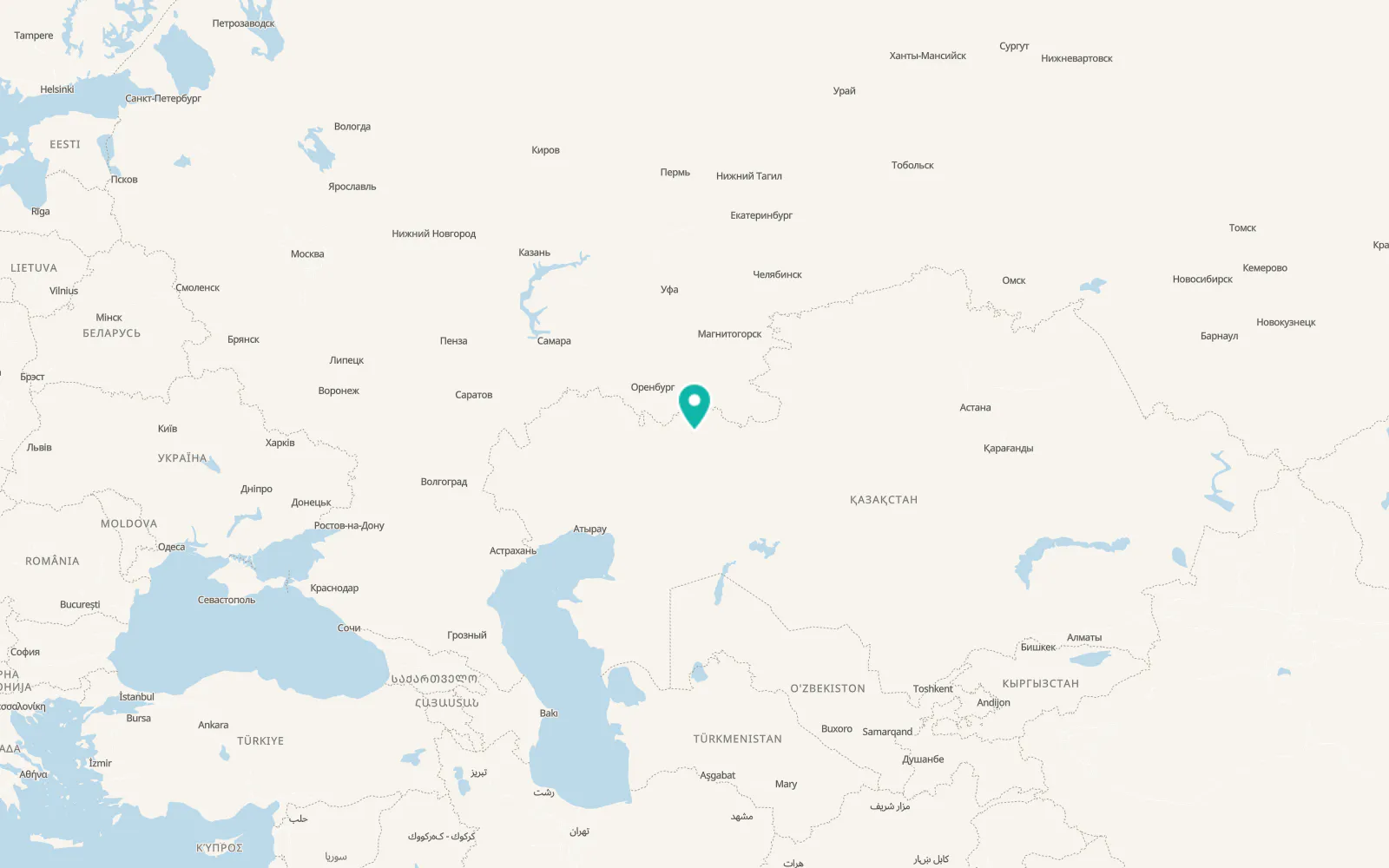 Map of Aktobe