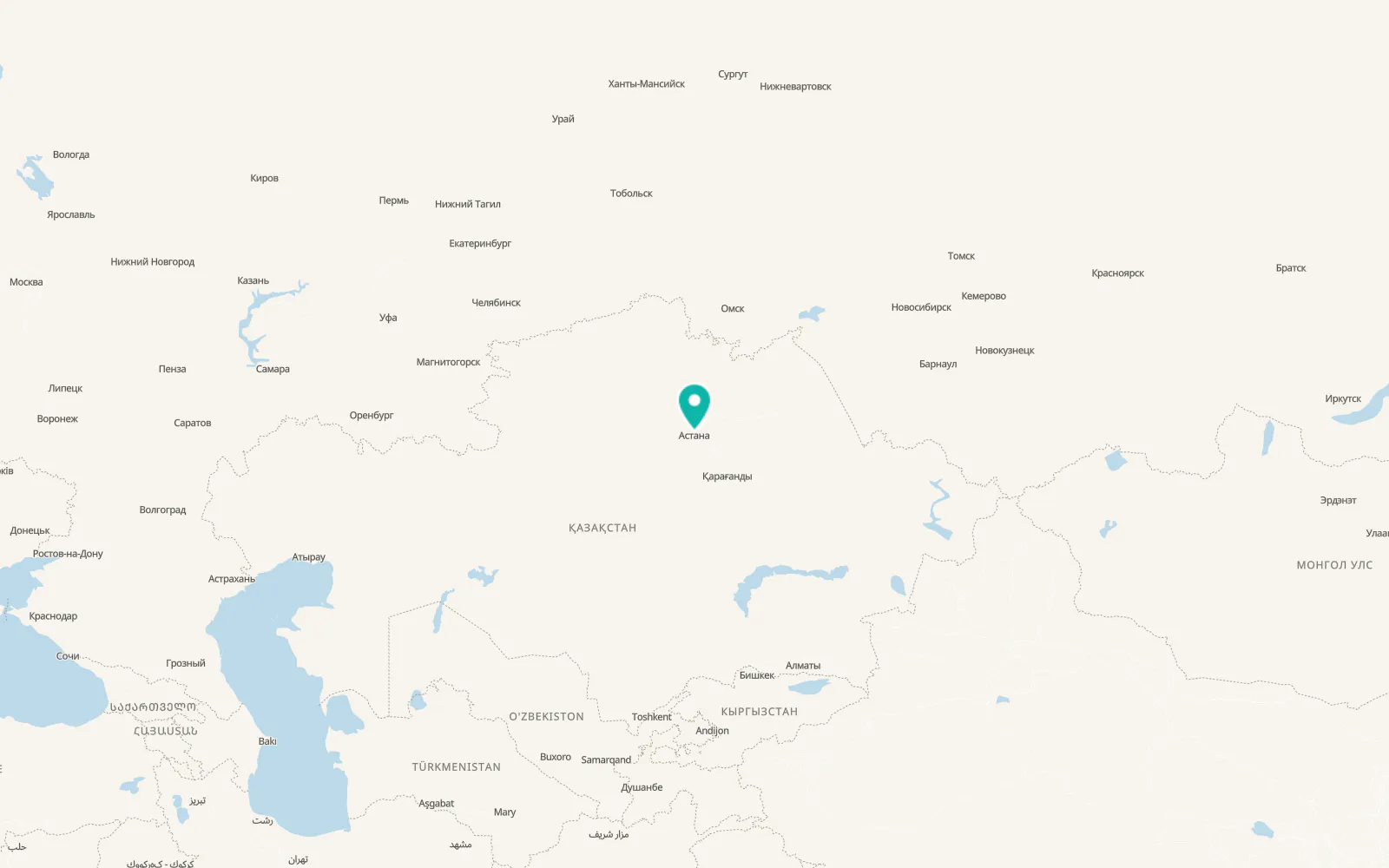 Map of Astana