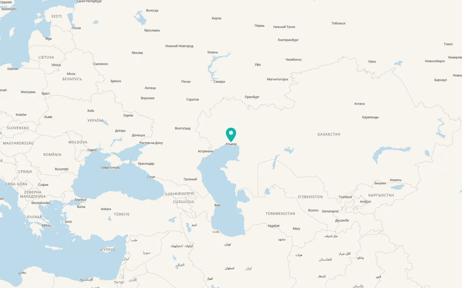 Map of Atyrau