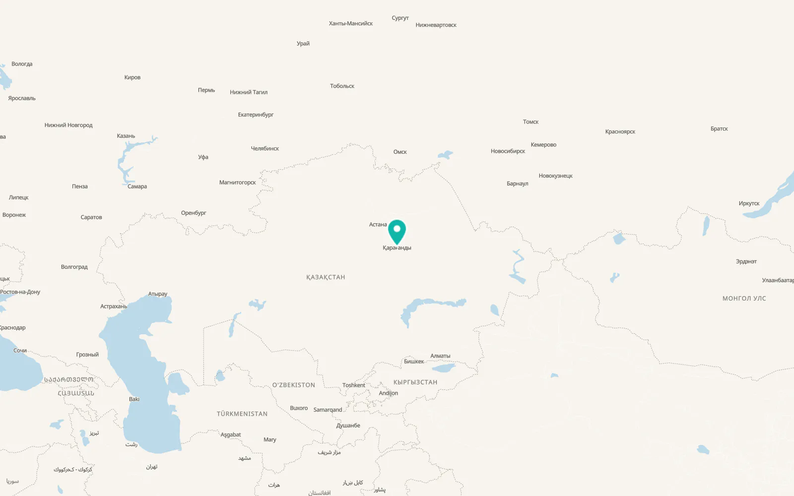 Map of Karagandy