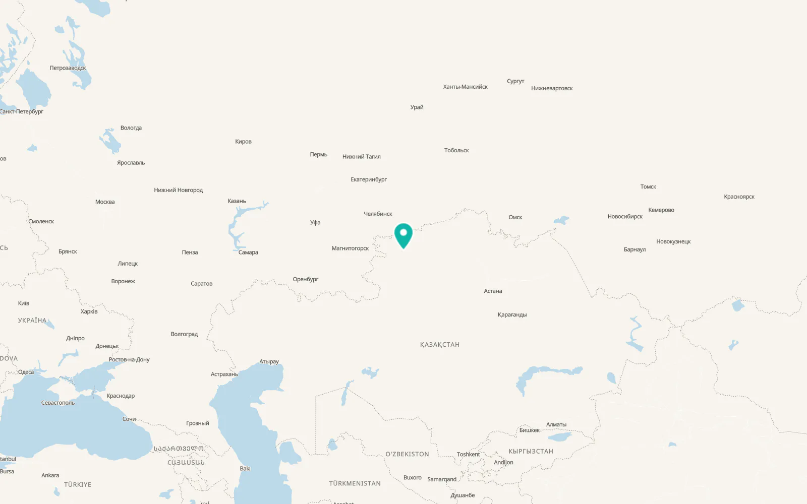 Map of Kostanay