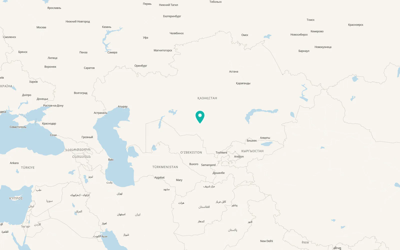 Map of Kyzylorda