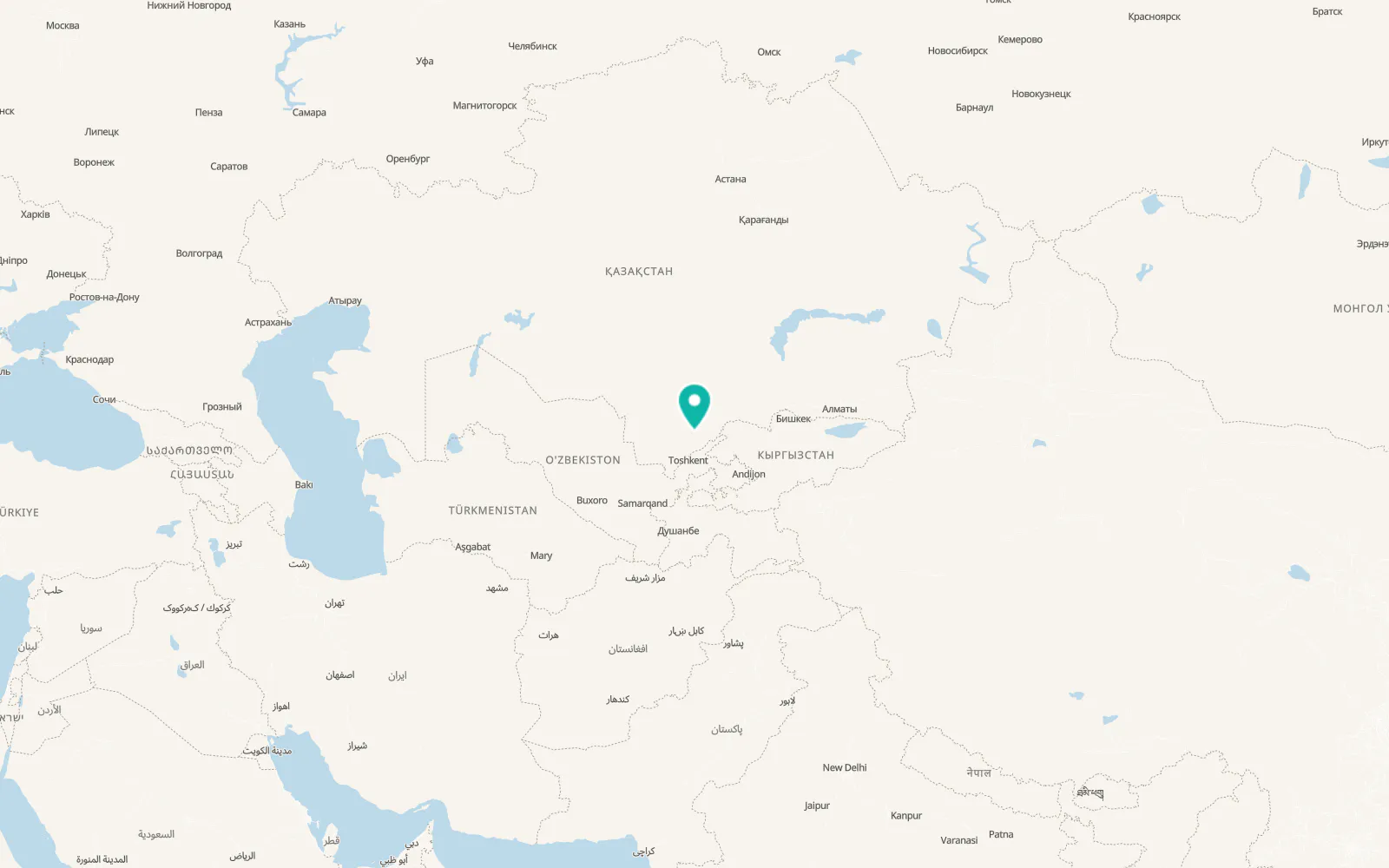 Map of Shymkent