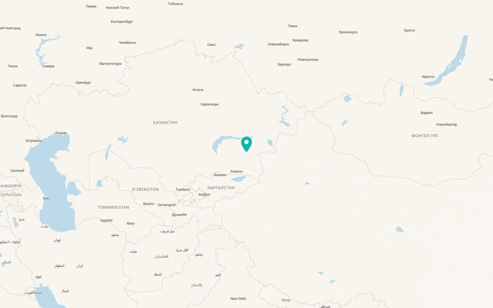 Map of Taldykorgan