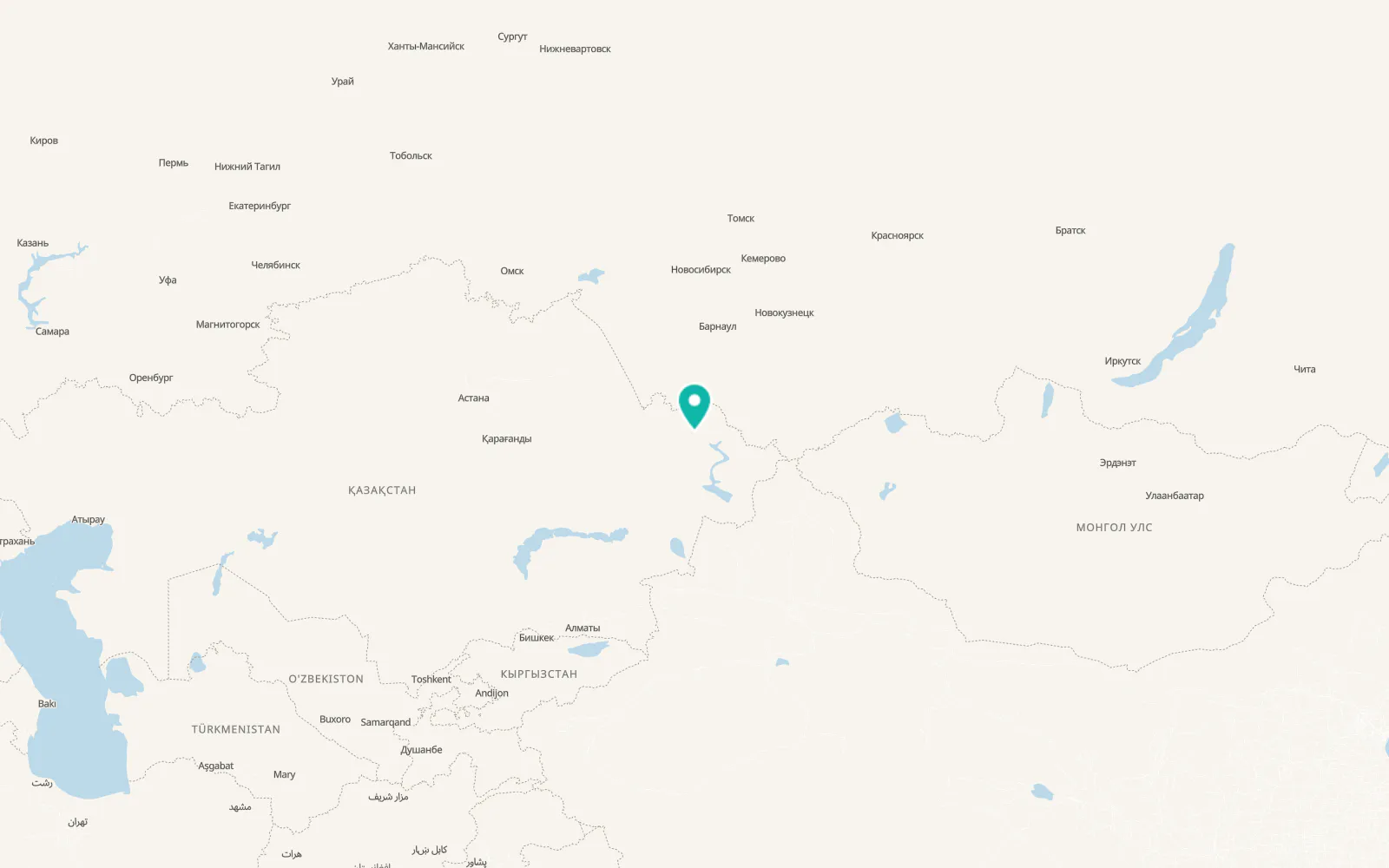 Map of Ust-Kamenogorsk