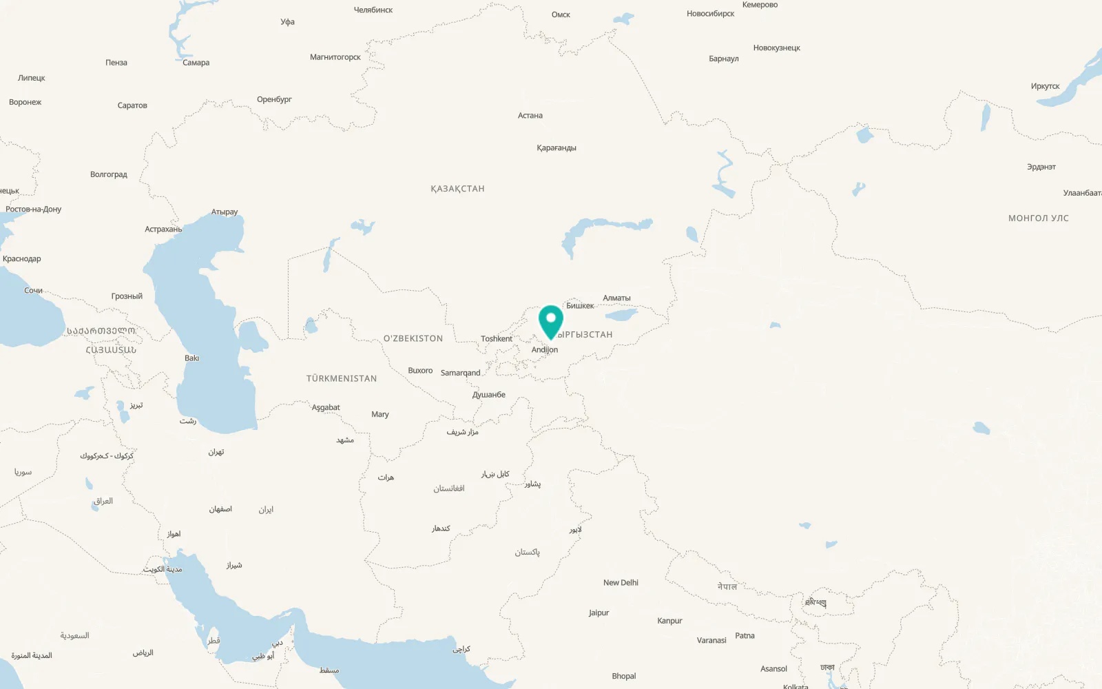 Map of Bazar-Korgon
