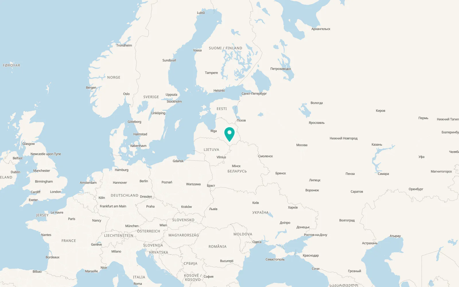 Map of Daugavpils