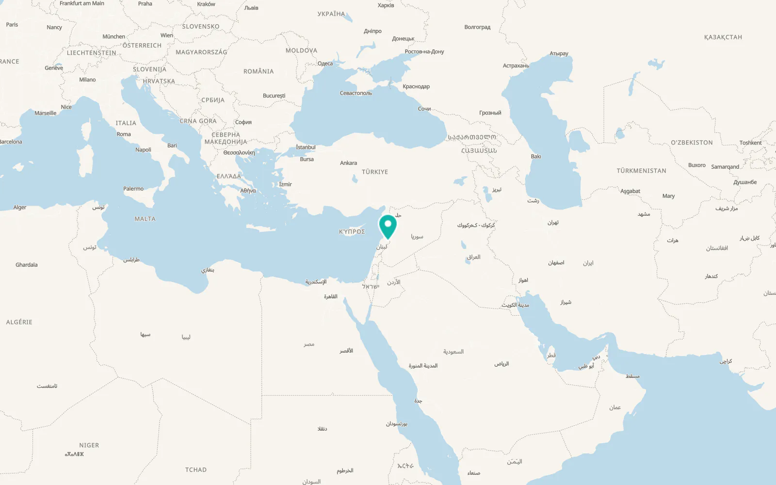 Map of Aarsâl