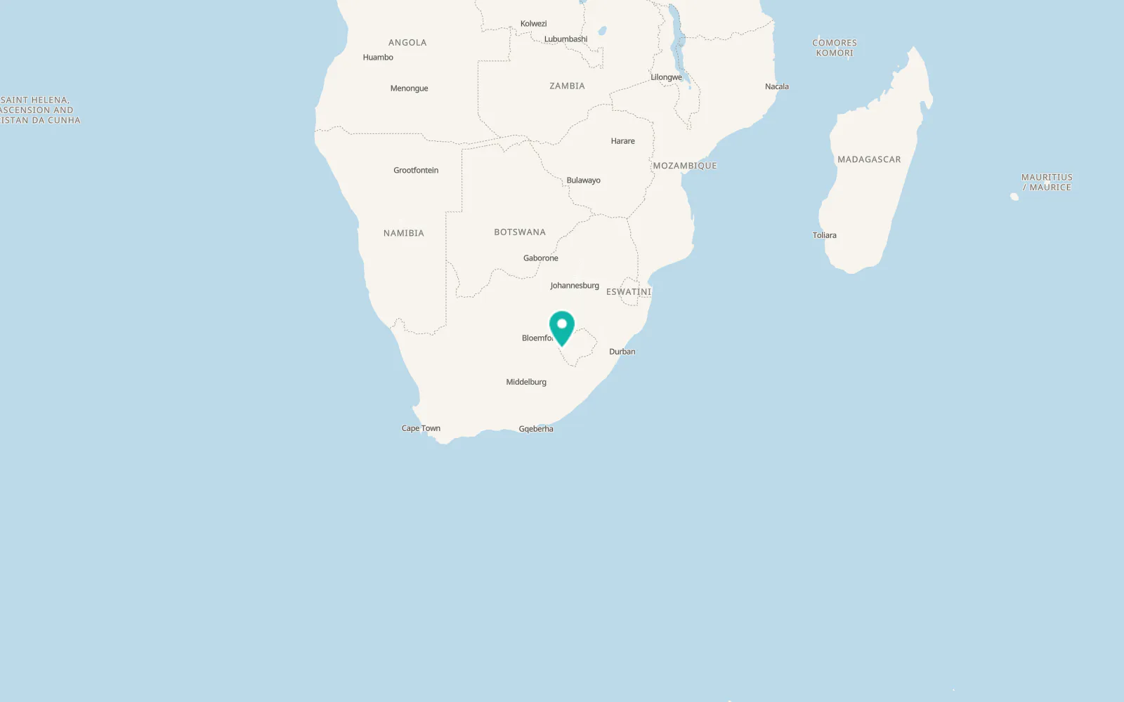 Map of Mafeteng