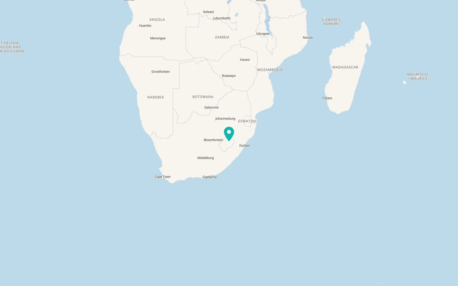 Map of Thaba-Tseka