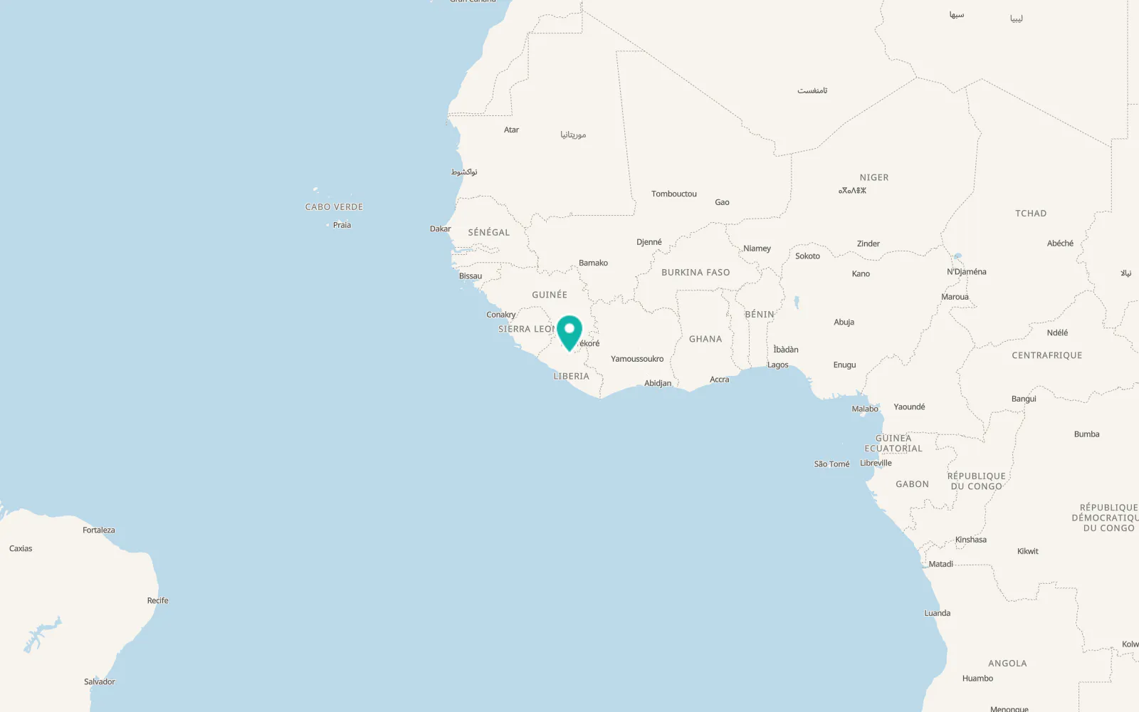 Map of Gbarnga