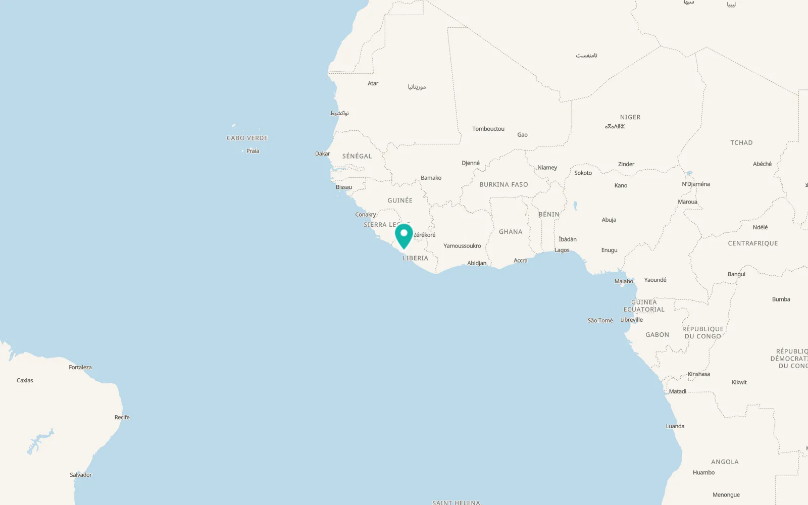Map of Harbel